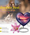 AURORA Borealis heart-shaped memorial urn 