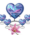A 10 inch AURORA Heart memorial urn 