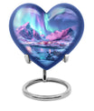 A 10 inch AURORA Heart memorial urn 