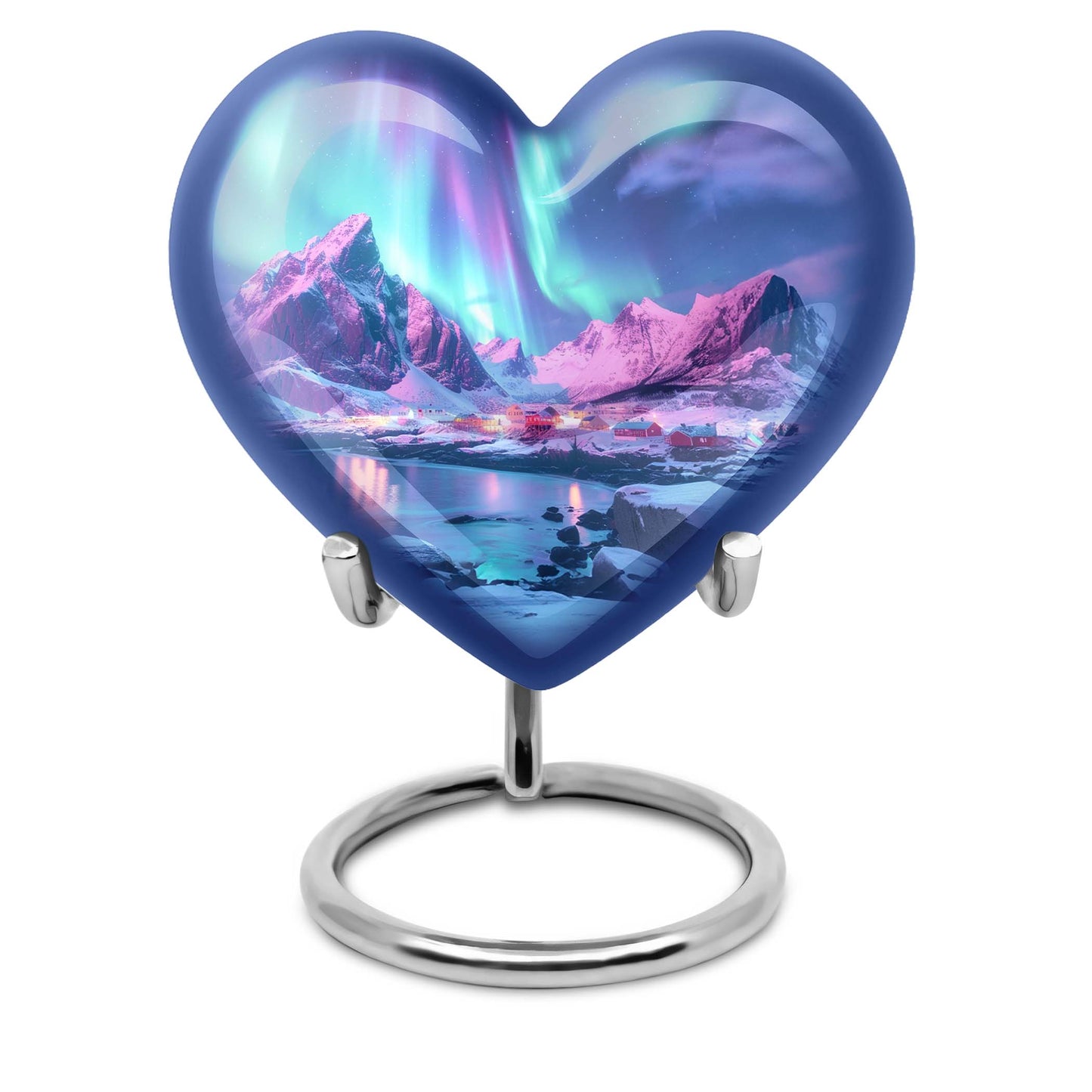 A 10 inch AURORA Heart memorial urn 