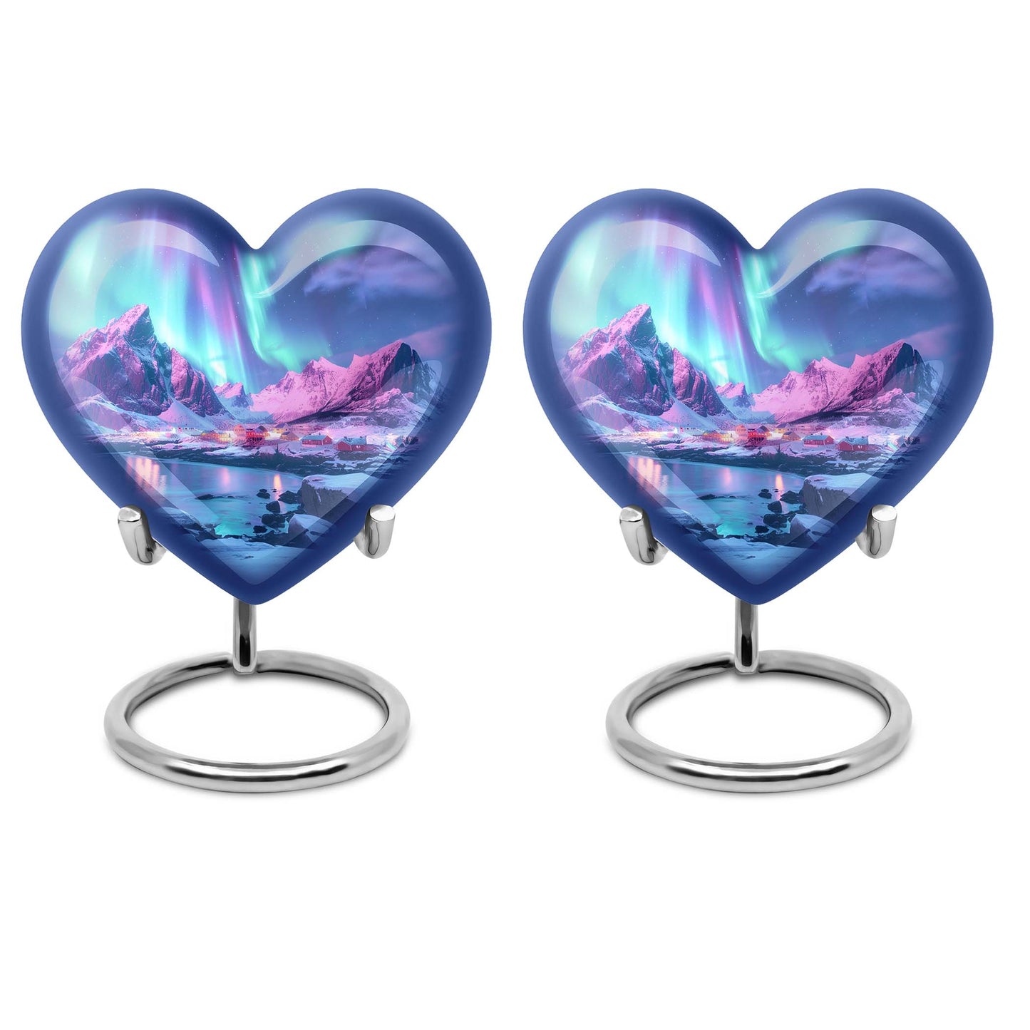 A 10 inch AURORA Heart memorial urn 