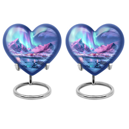 A 10 inch AURORA Heart memorial urn 