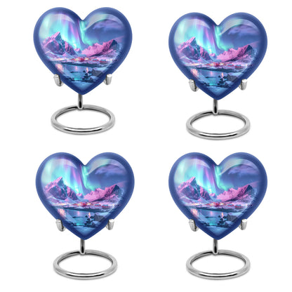 A 10 inch AURORA Heart memorial urn 