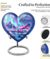 A 10 inch AURORA Heart memorial urn 