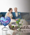A 10 inch AURORA Heart memorial urn 