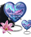 A 10 inch AURORA Heart memorial urn 