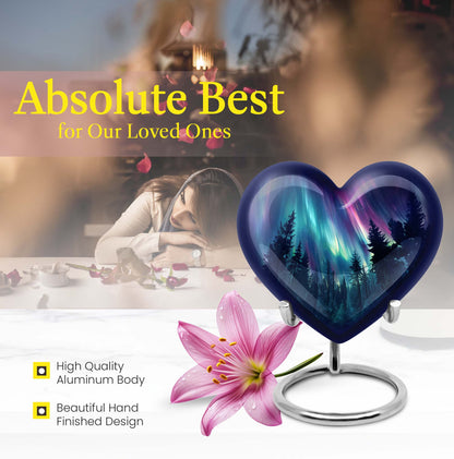 AURORA 10-inch heart-shaped urn for human 