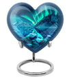 10-inch AURORA urn, heart-designed memorial medium 
