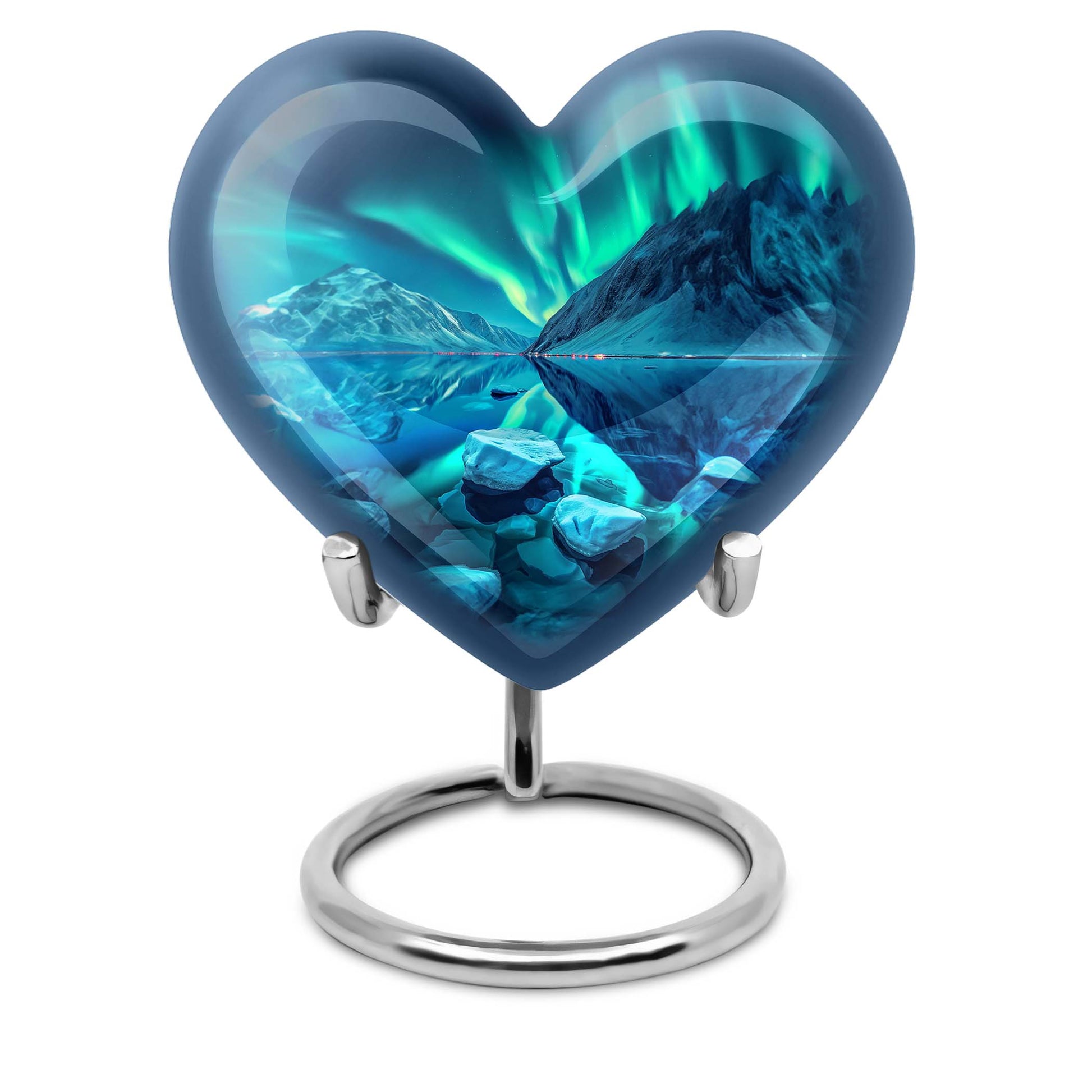 10-inch AURORA urn, heart-designed memorial medium 