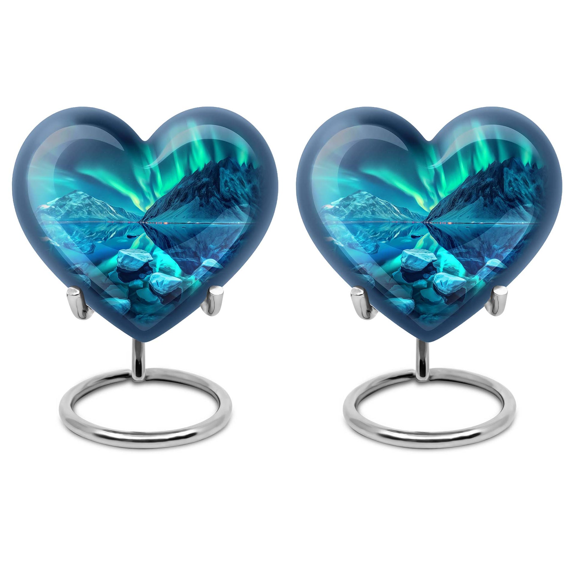 10-inch AURORA urn, heart-designed memorial medium 