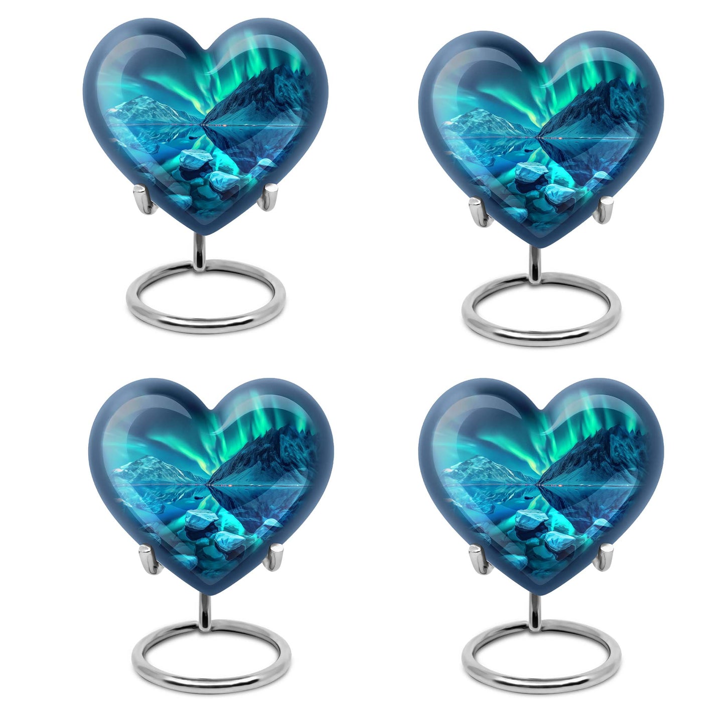 10-inch AURORA urn, heart-designed memorial medium 
