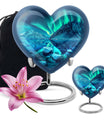 10-inch AURORA urn, heart-designed memorial medium 