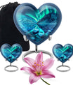 10-inch AURORA urn, heart-designed memorial medium 
