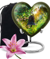 heart designed memorial bell urn