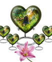 heart designed memorial bell urn