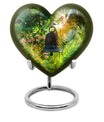 heart designed memorial bell urn