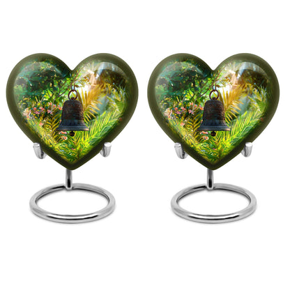 heart designed memorial bell urn