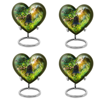 heart designed memorial bell urn
