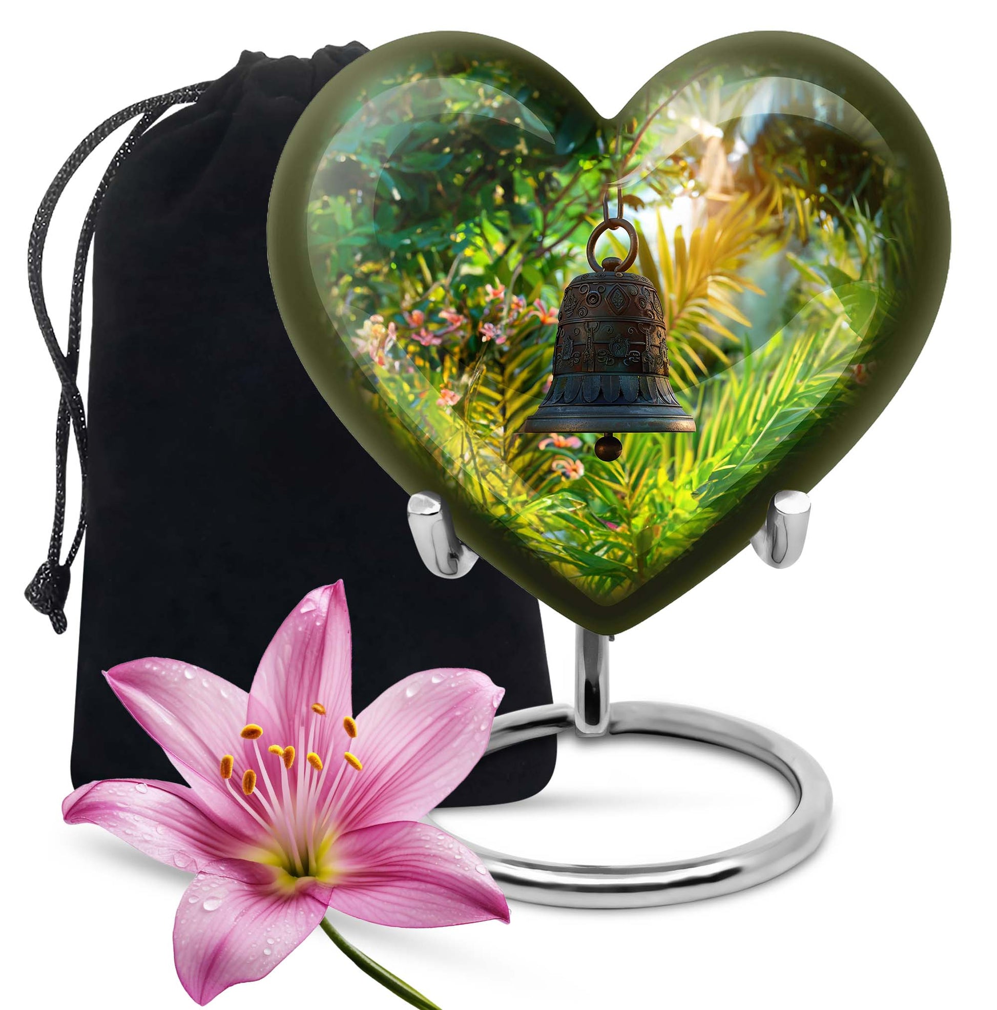 Bear-In-Heart 10-Inch Grand Cremation Urn for Meaningful Farewell