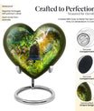 heart designed memorial bell urn