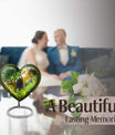 heart designed memorial bell urn