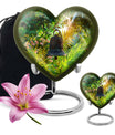 heart designed memorial bell urn