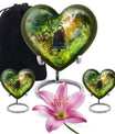 heart designed memorial bell urn