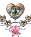 Heart-shaped, large aluminum Bell Urn for cremation ashes, 