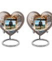 Heart-shaped, large aluminum Bell Urn for cremation ashes, 