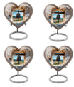 Heart-shaped, large aluminum Bell Urn for cremation ashes, 