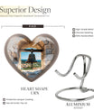 Heart-shaped, large aluminum Bell Urn for cremation ashes, 