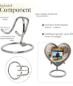 Heart-shaped, large aluminum Bell Urn for cremation ashes, 