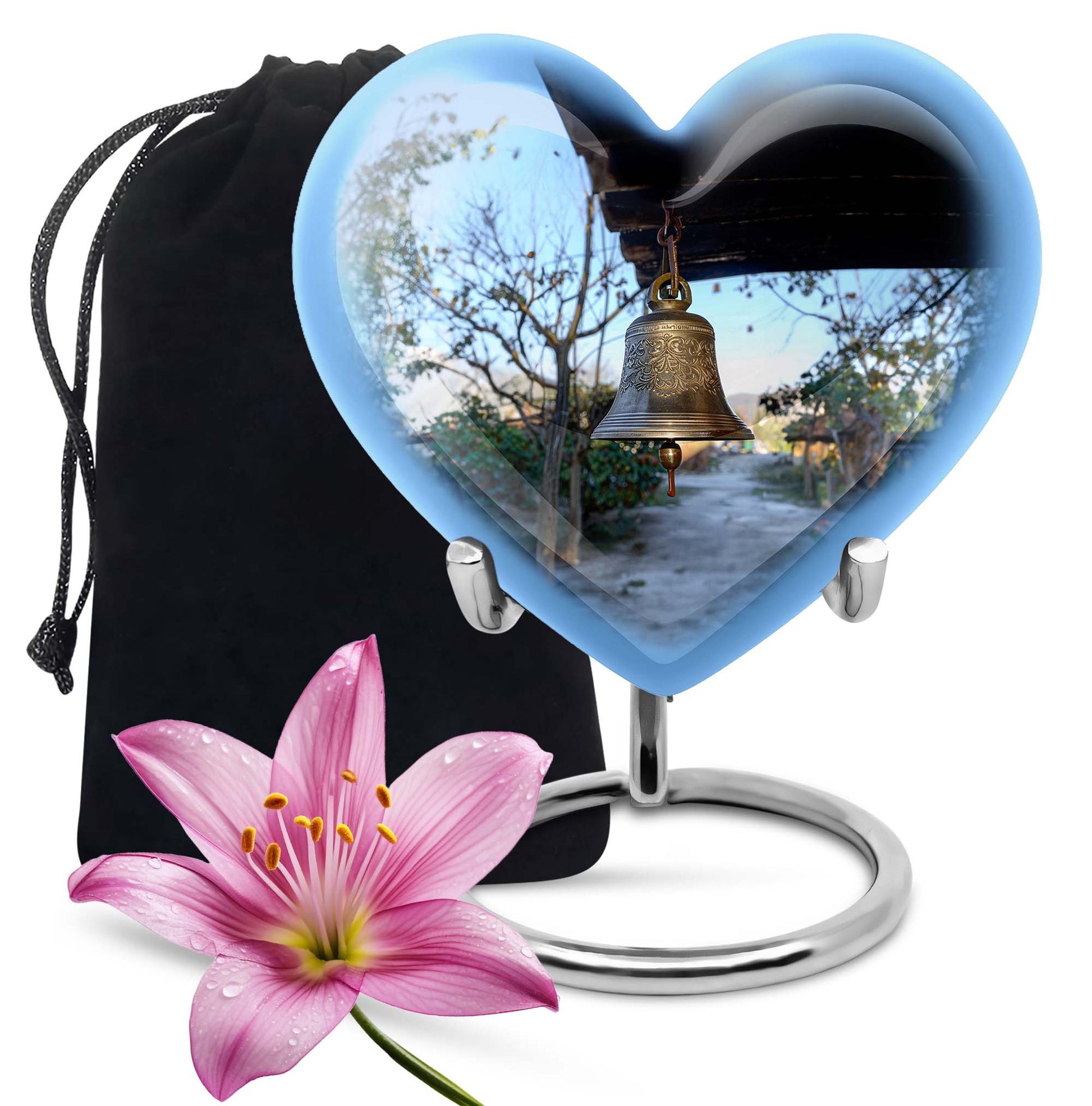 heart-shaped bell urn