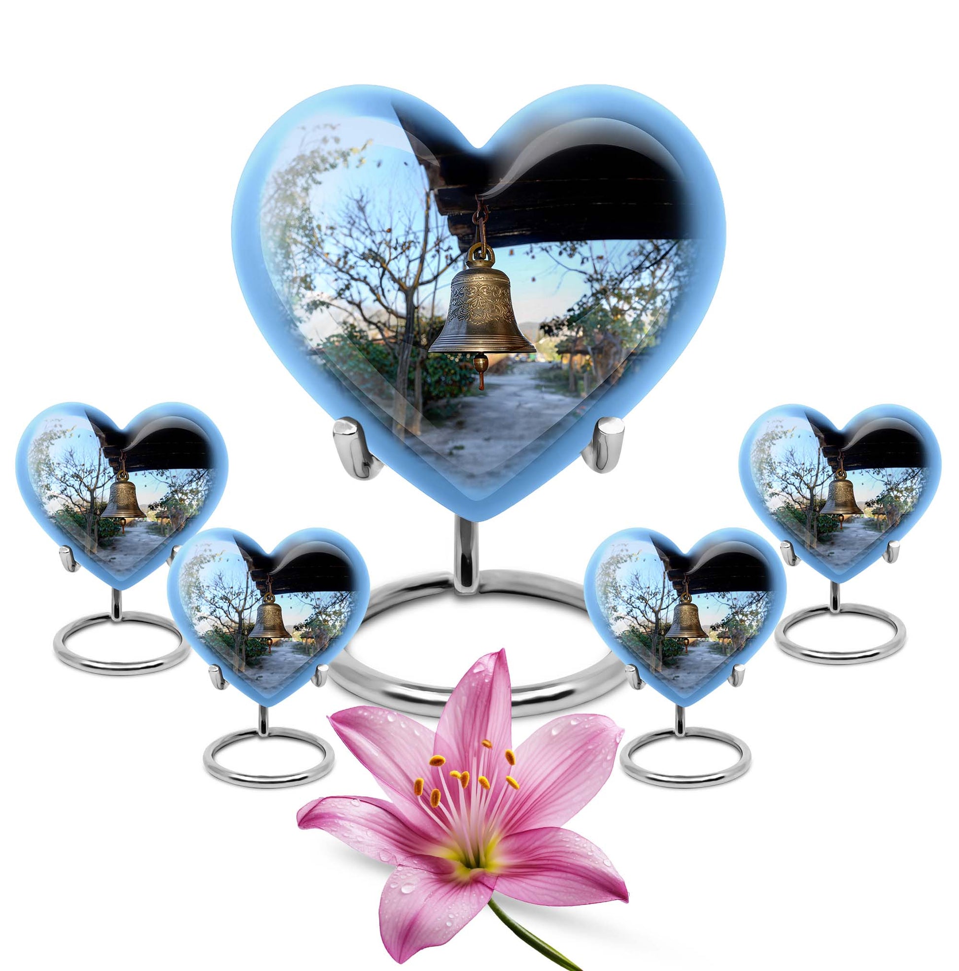 heart-shaped bell urn