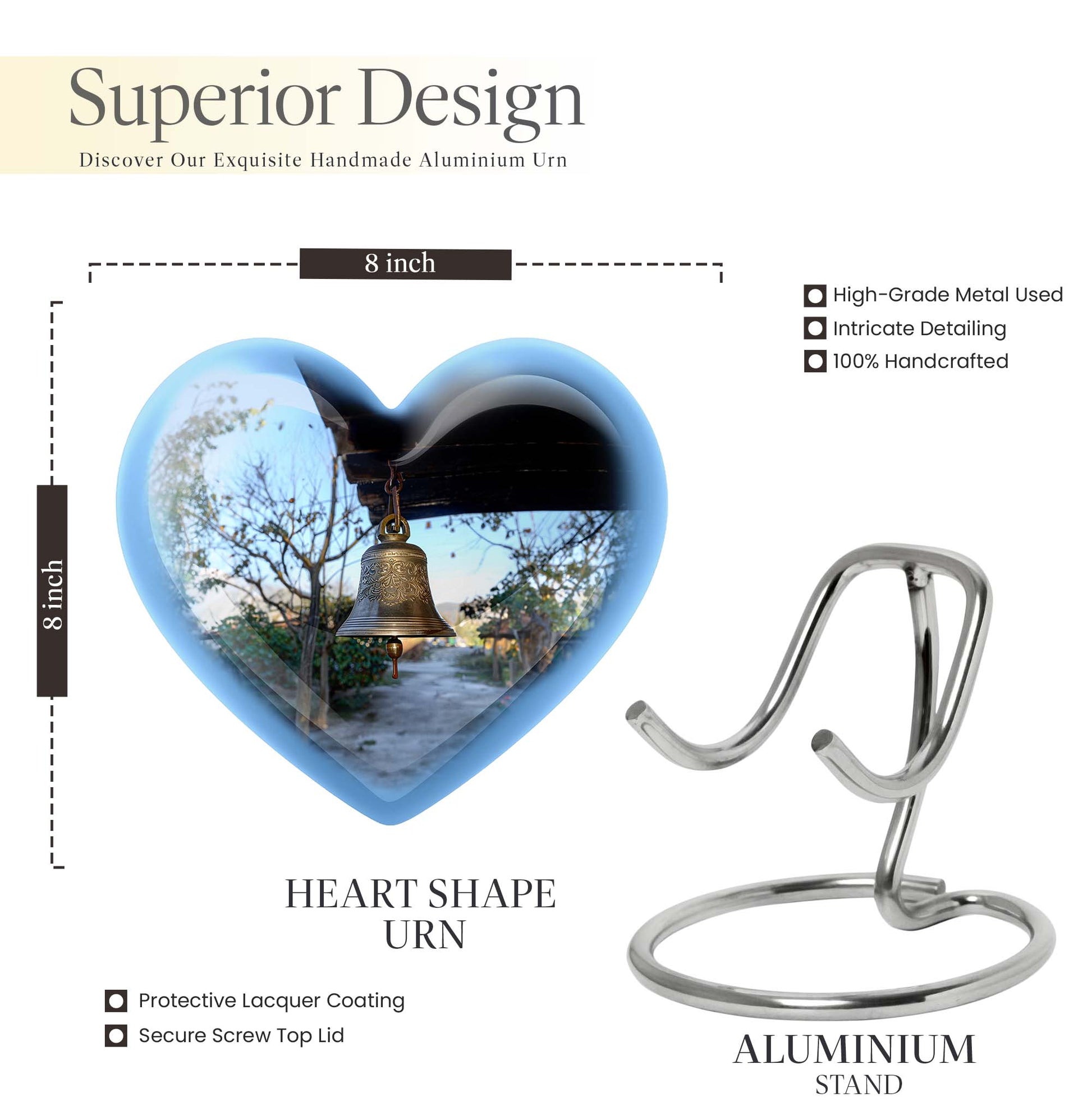 heart-shaped bell urn
