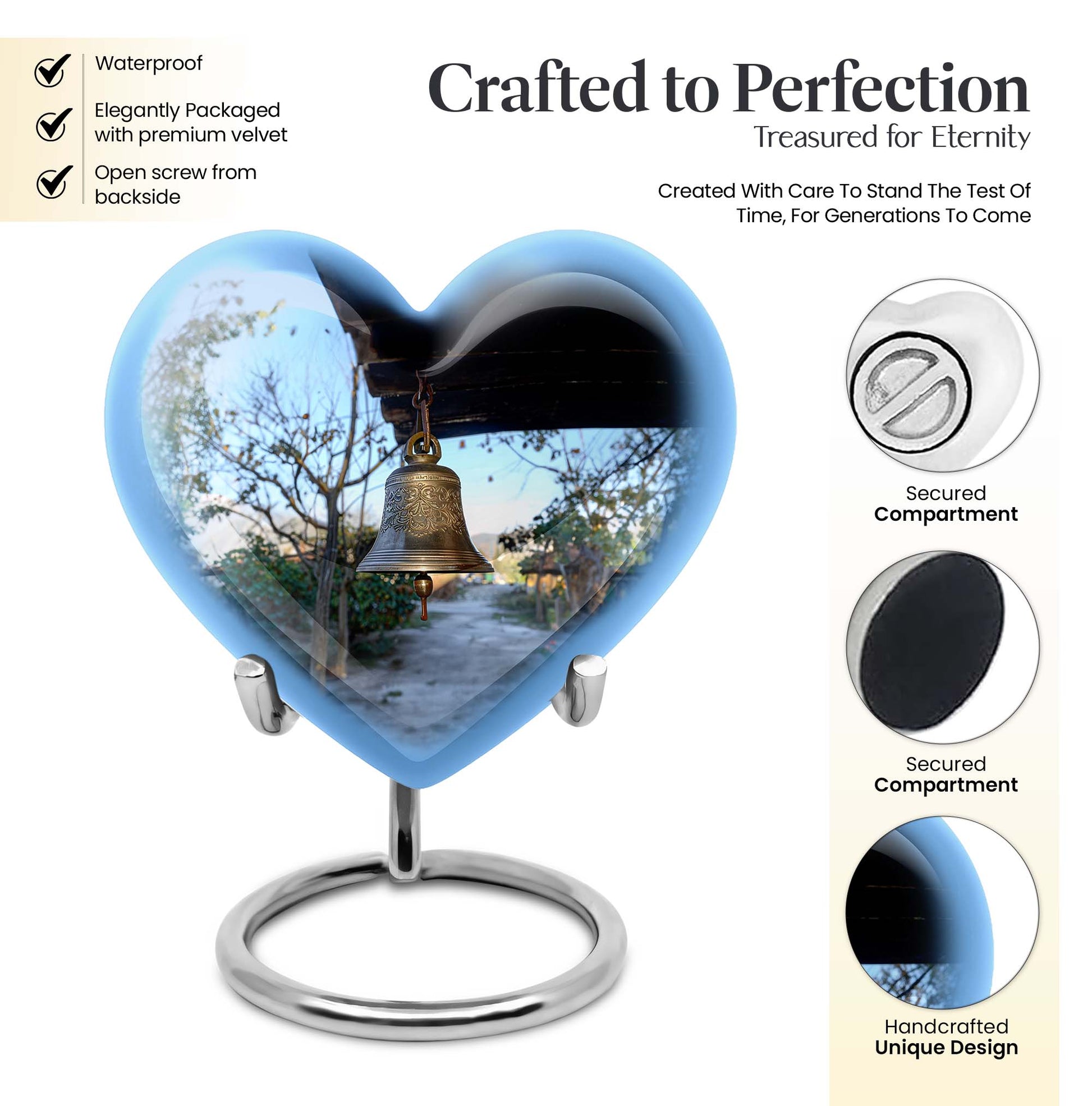 heart-shaped bell urn