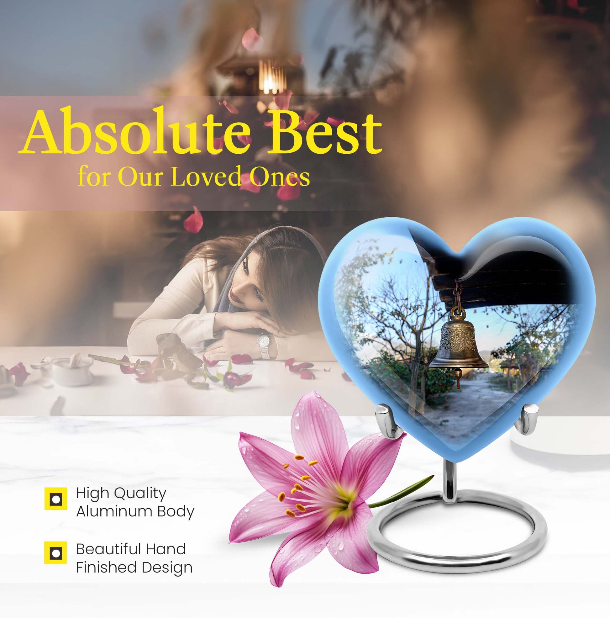 heart-shaped bell urn