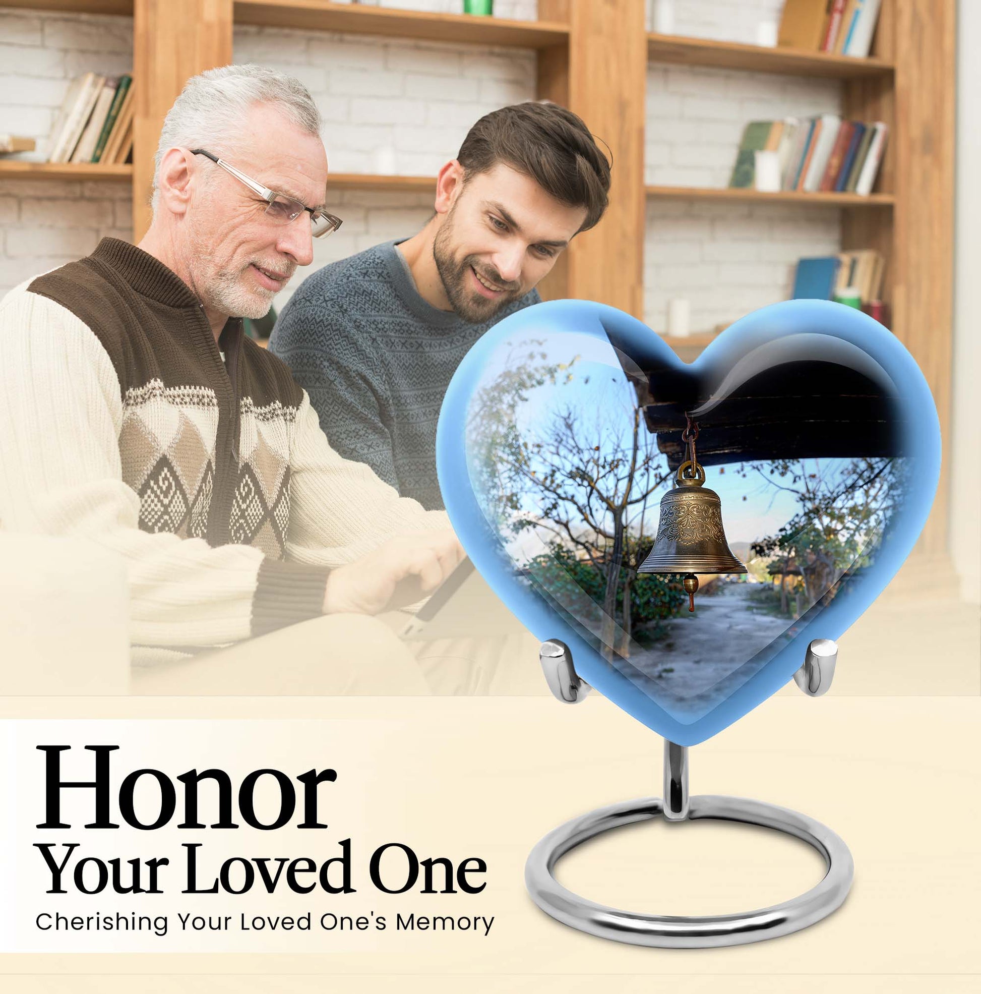 heart-shaped bell urn