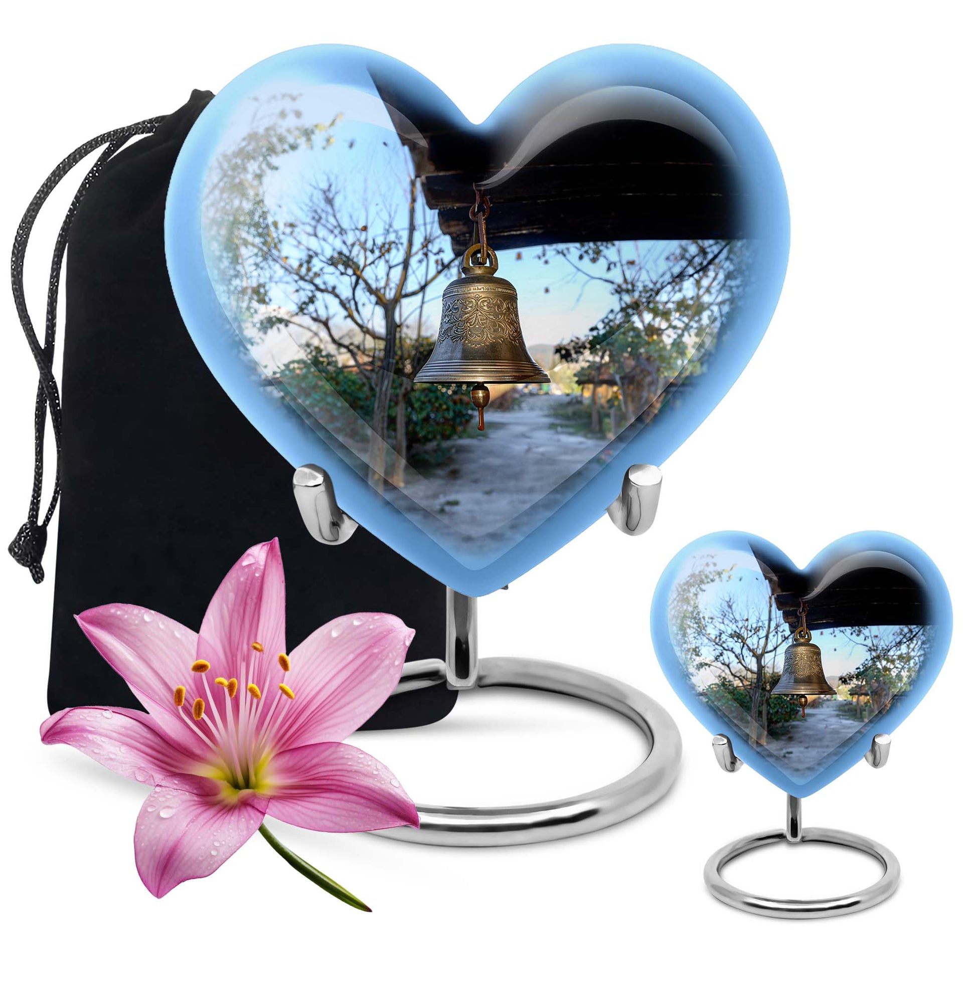 heart-shaped bell urn