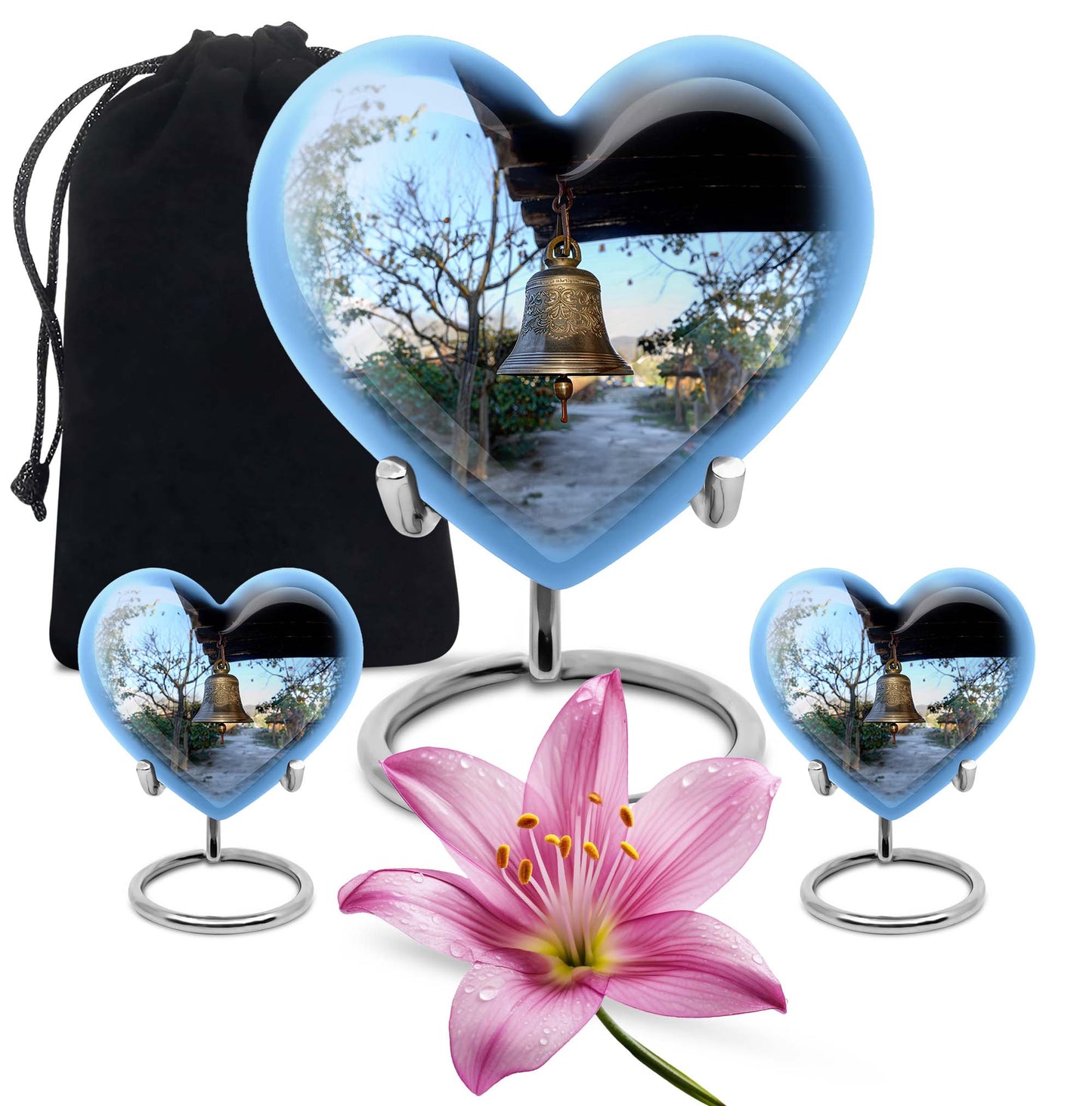 heart-shaped bell urn