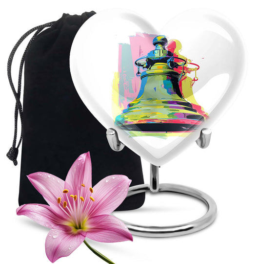 Abstract designed 10-inch bell urn heart urn 