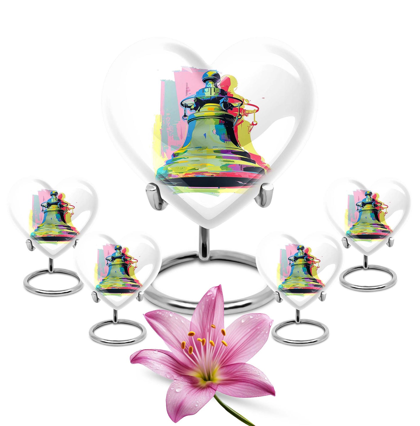 Abstract designed 10-inch bell urn heart urn 