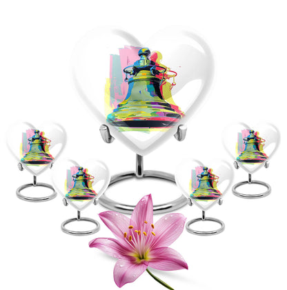 Abstract designed 10-inch bell urn heart urn 