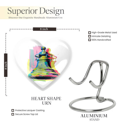 Abstract designed 10-inch bell urn heart urn 