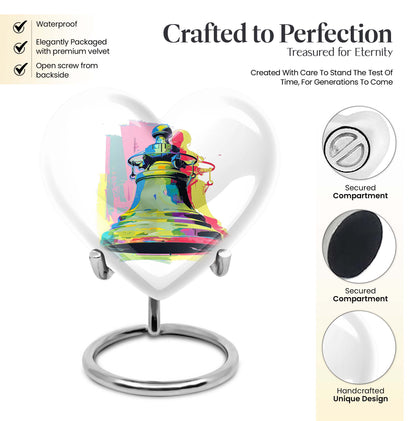 Abstract designed 10-inch bell urn heart urn 