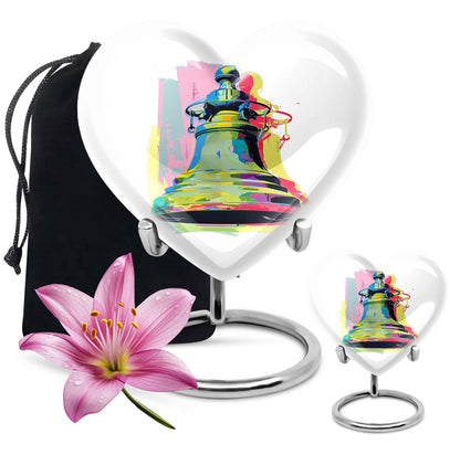 Abstract designed 10-inch bell urn heart urn 