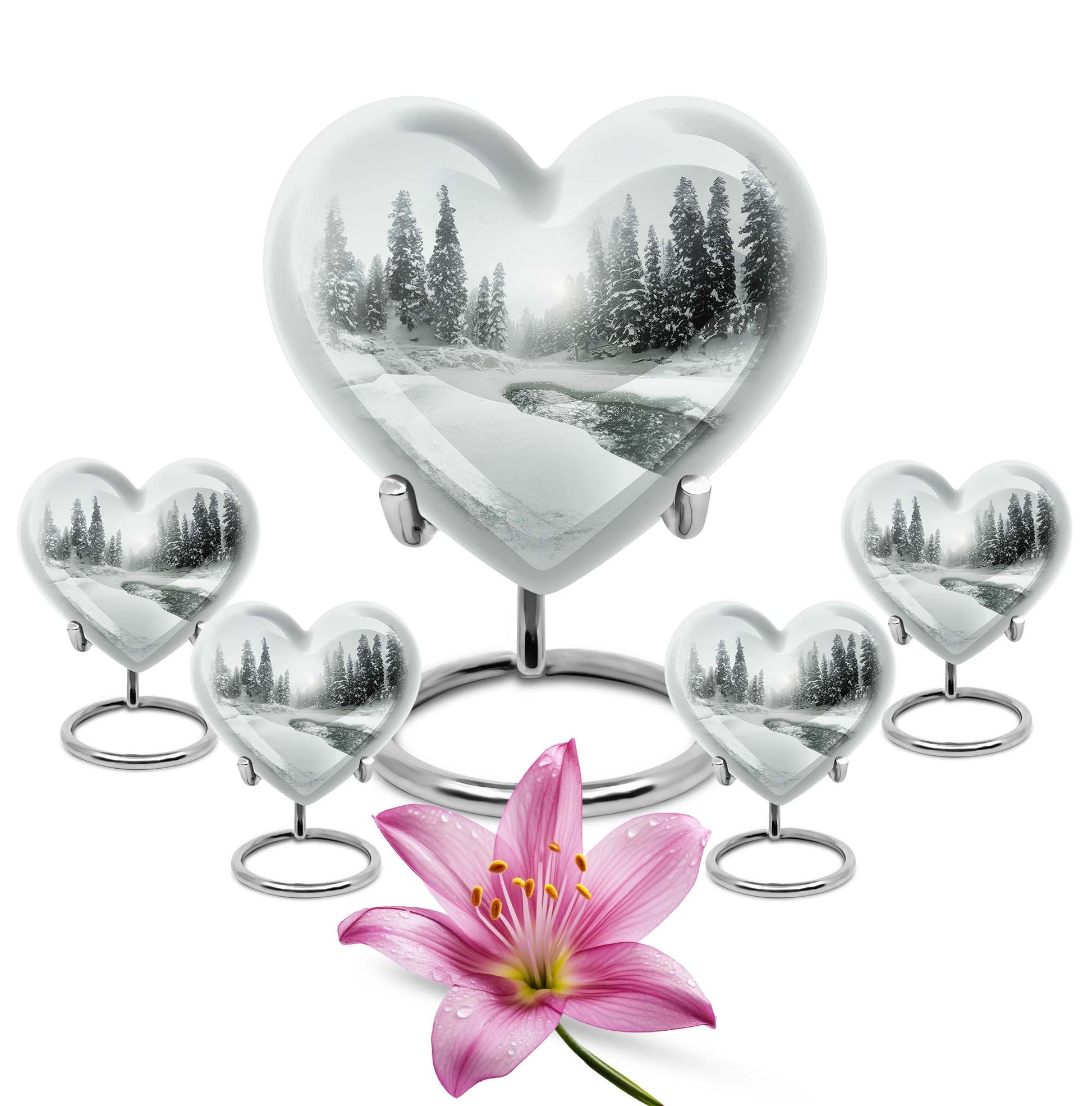 Heart-shaped Mountain Winter Urn