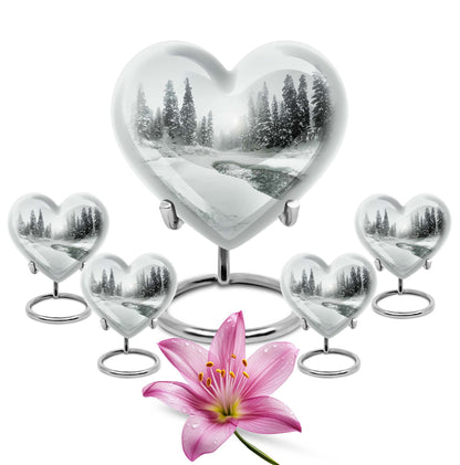 Heart-shaped Mountain Winter Urn