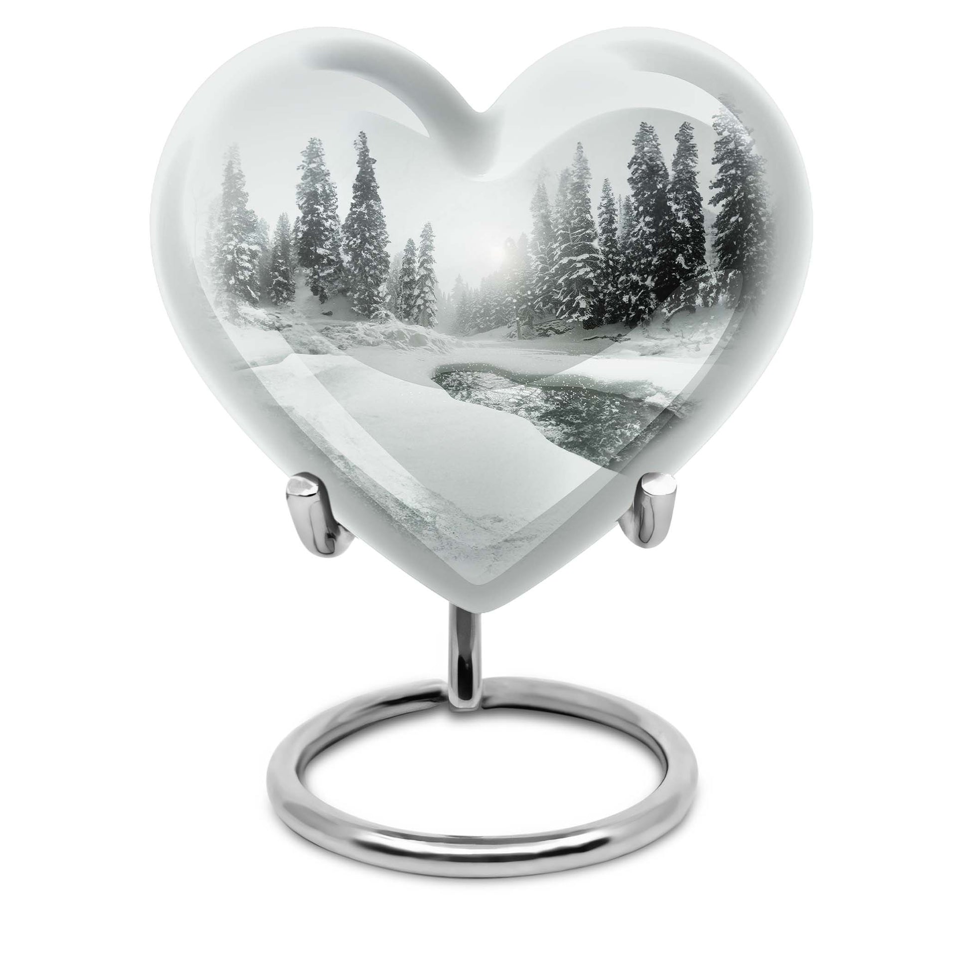 Heart-shaped Mountain Winter Urn