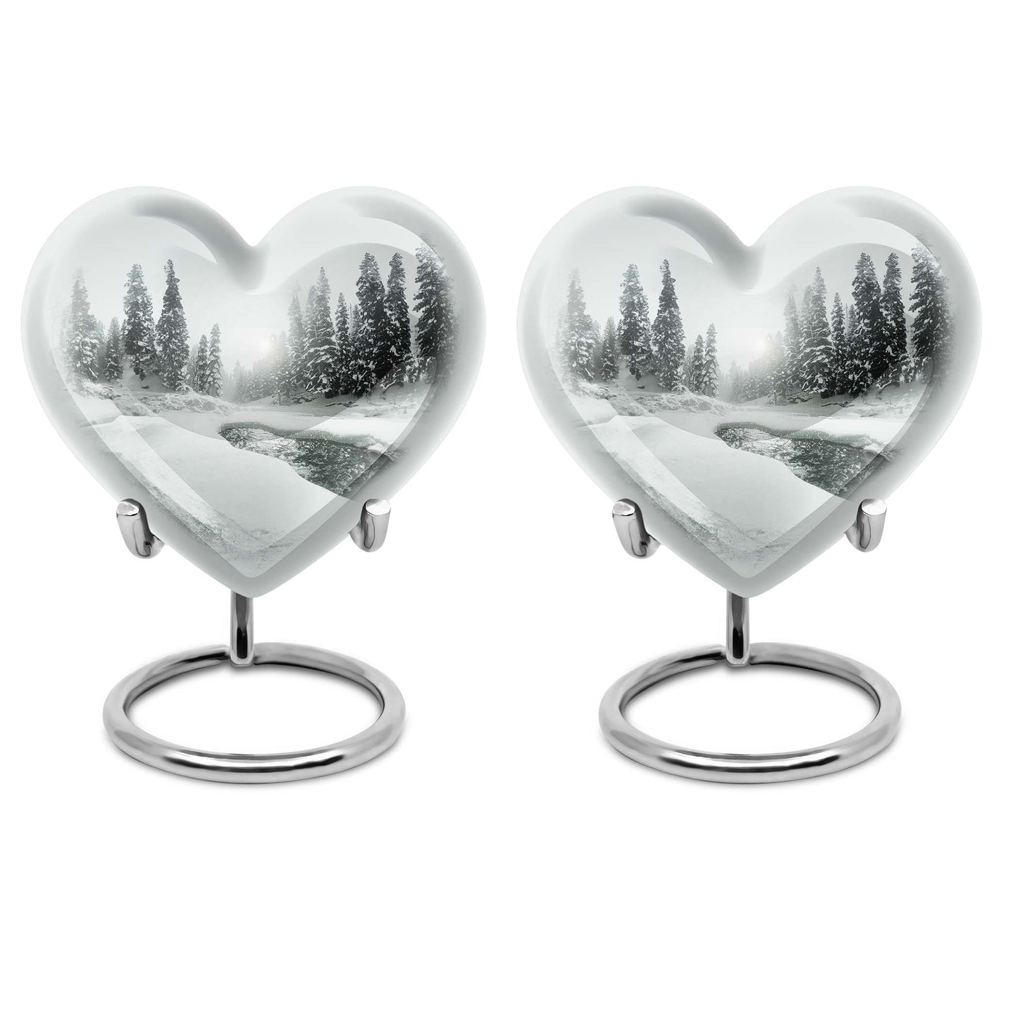 Heart-shaped Mountain Winter Urn